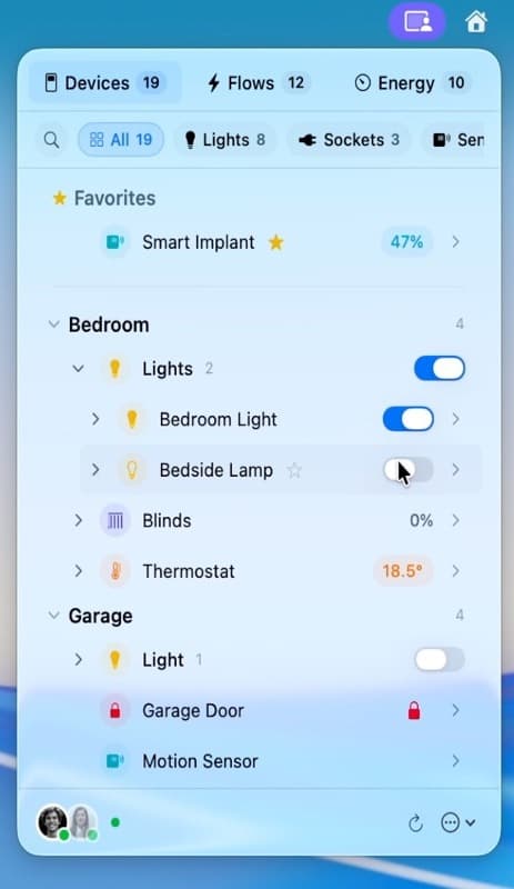 Control devices instantly